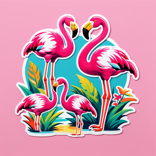 Flamingos de Algodão Volumosos sticker