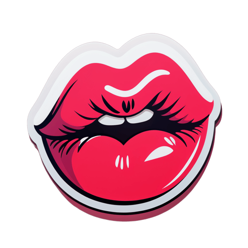 Beso coqueto de lápiz labial sticker