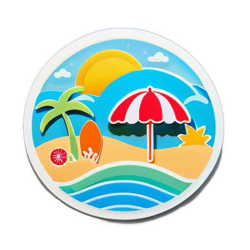 夏のシーンテーマのステッカー sticker