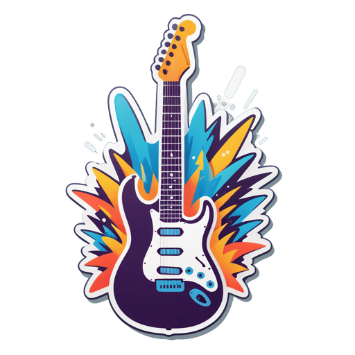 Illustration de guitare électrique sticker