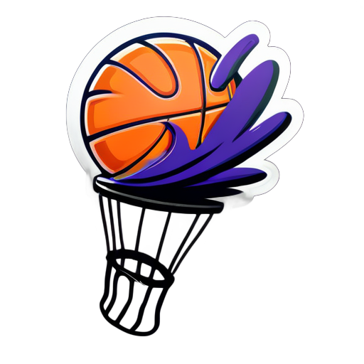 Jugando al baloncesto, realizando un mate espectacular sticker