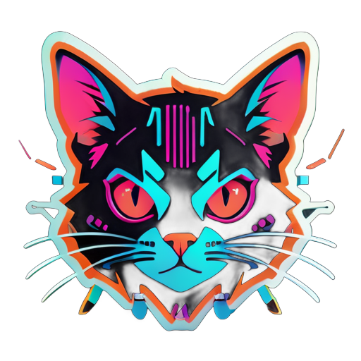 cyberpunk cat sticker