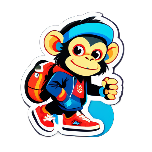 Monkey wearing sneaker sticker