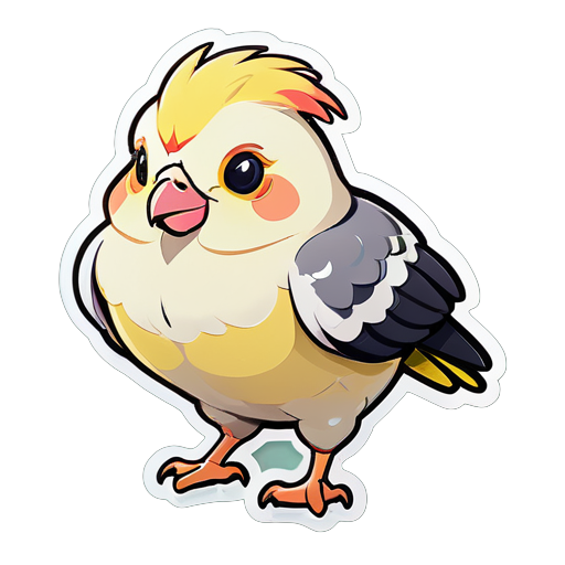  a fat cute cockatiel sticker