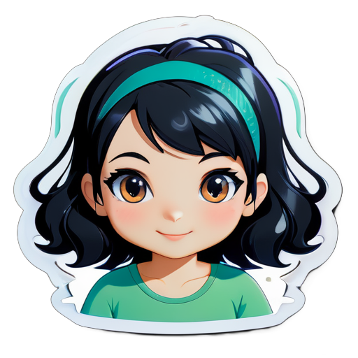 girl named sara with black hair
 sticker