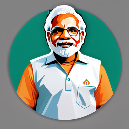 narendra modi as Indian Cricketer
 sticker