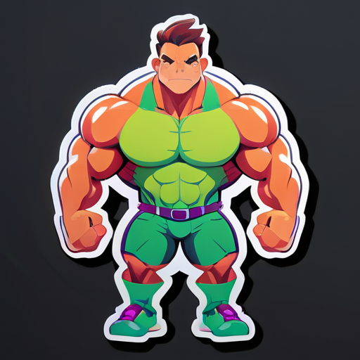 strong muscles Prediator character sticker sticker