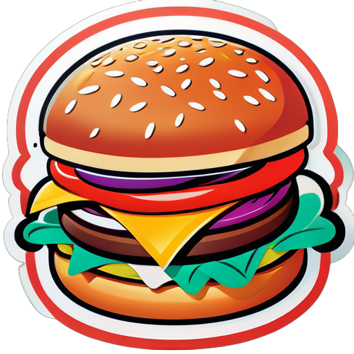 Sticker burger cho bao bì burger sticker