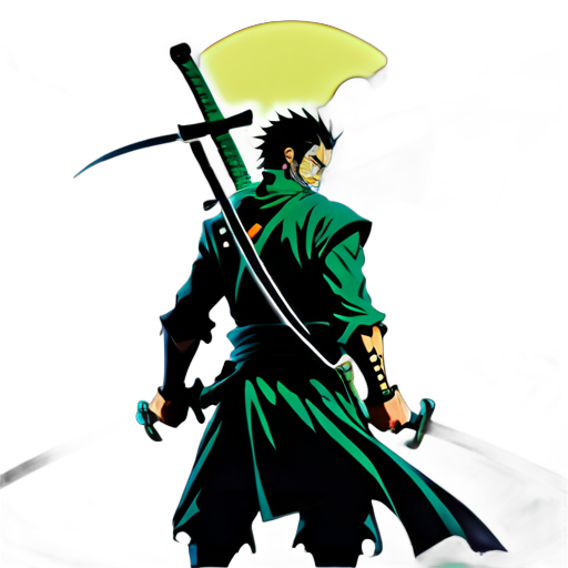 En un mundo donde el choque de acero resuena a través de valles brumosos y paisajes escarpados, existe un legendario espadachín conocido como Zoro. Con sus tres espadas atadas a su espalda y una determinación inquebrantable ardiendo en sus ojos, Zoro atraviesa los vastos mares y tierras traicioneras en busca de su objetivo final. Pero el destino es una amante caprichosa, y Zoro se ve envuelto en una serie de peligros sticker