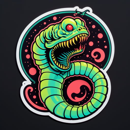 Luminous Mongolian Death Worm sticker