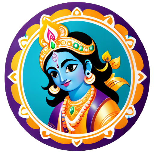 Herr krishna sticker