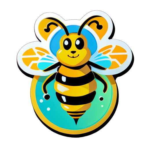 abeja obrera como química sticker