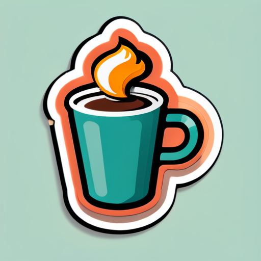 a cup of hot coffee sticker