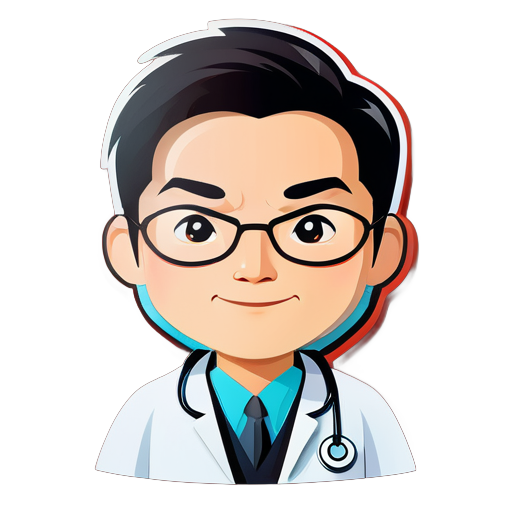 médecin asiatique sticker