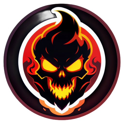 Descripción del Sticker "Clan Infernal":

1. Forma y Fondo:

El sticker tiene una forma circular para facilitar su aplicación en diferentes plataformas. El fondo es un degradado de tonos rojos y negros, evocando un ambiente ardiente y misterioso.
2. Elemento Principal:

En el centro, destaca una calavera con detalles en rojo y negro. La calavera tiene una expresión feroz y está envuelta en llamas, sticker