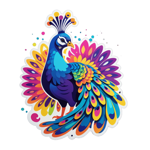 Pavo Real Vibrante sticker