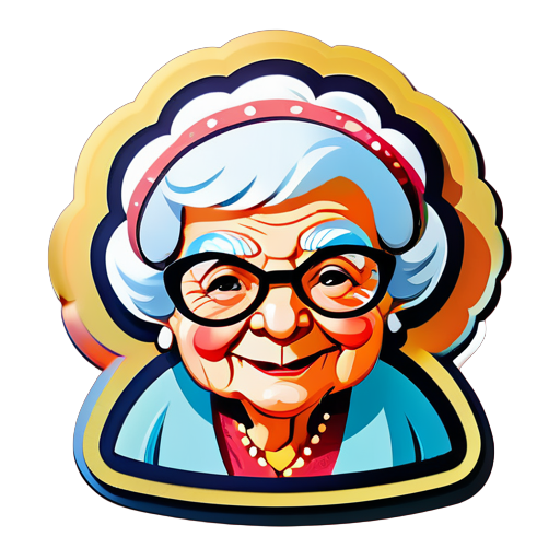 funny old lady sticker