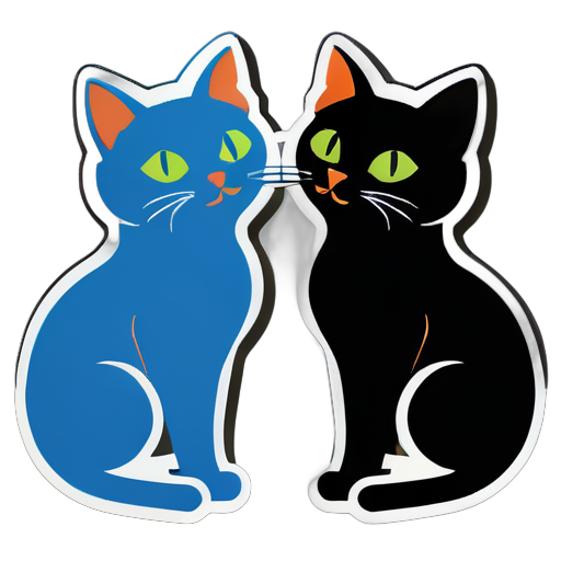 two cats sticker