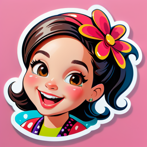 chica divertida sticker