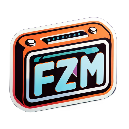 Un sticker de radio con las letras EZFM impresas en él sticker