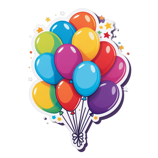 Balloons de fête festifs sticker