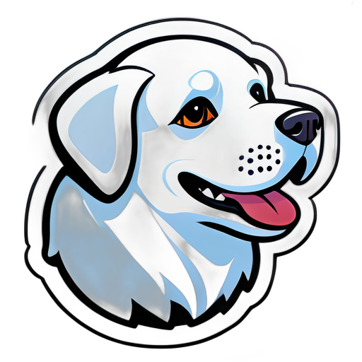 chien blanc sticker