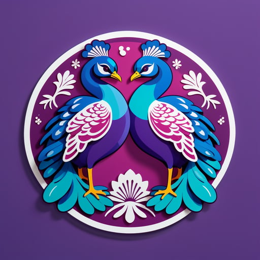 Plump Plum Pfauen sticker