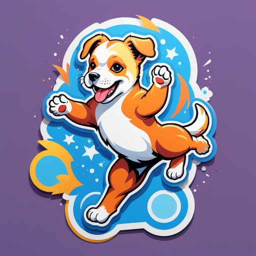 Chú chó con năng động Acrobat sticker