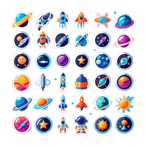 Iconos de Explorador del Espacio sticker