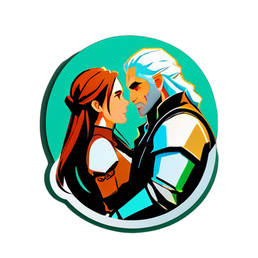 'Create geralt 스티커 with yen and triss loving' sticker