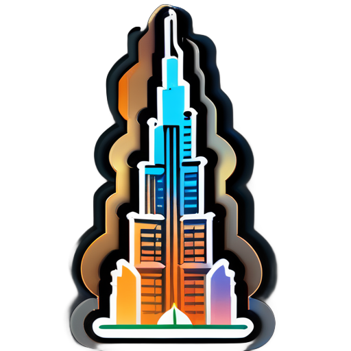 Quiero el Burj Khalifa con los colores de la India sticker