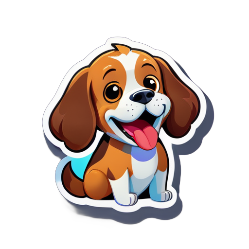 a dog that speaks in the mouth sticker