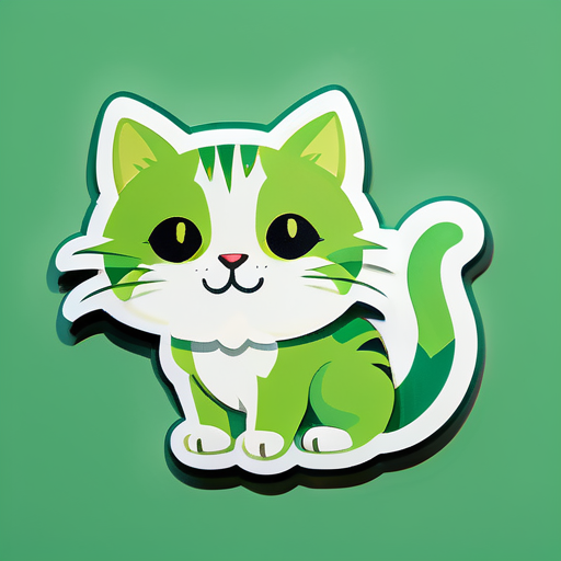 Green cat sticker