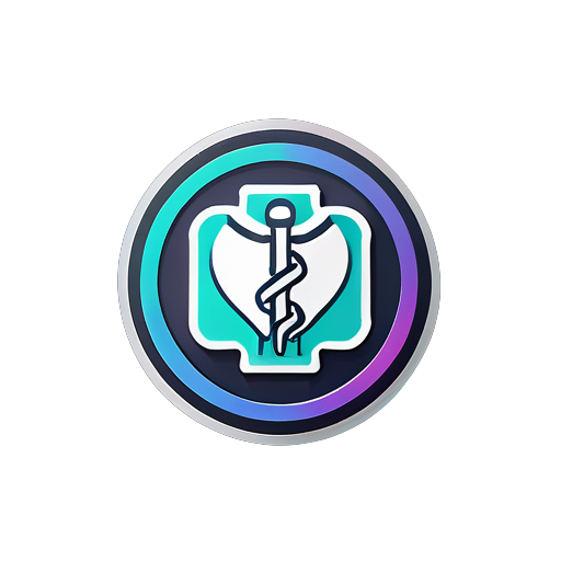 Logo para la aplicación de salud de Android tecnología moderna sticker