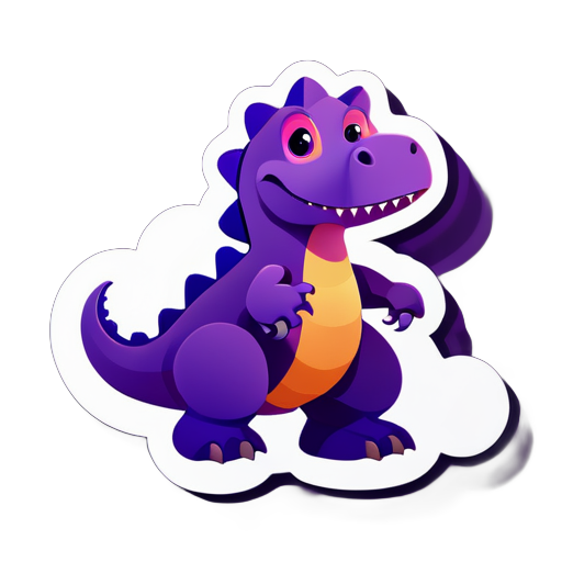 Dinosaure violet sticker