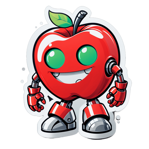 Feliz Robot de Manzana sticker