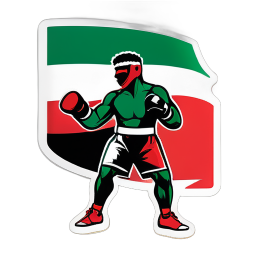 palestine flag with boxing
 sticker