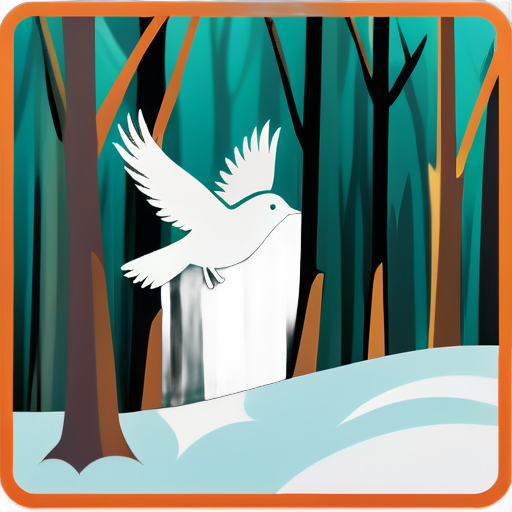 A bird is flying in the woods sticker