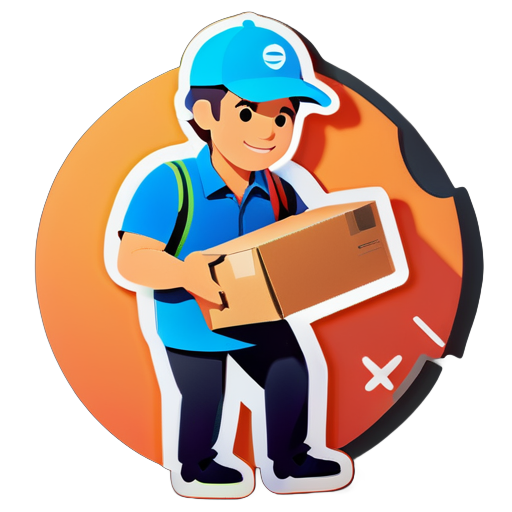 Delivery person sticker