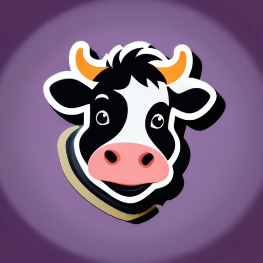 Cow, thumbs up sticker