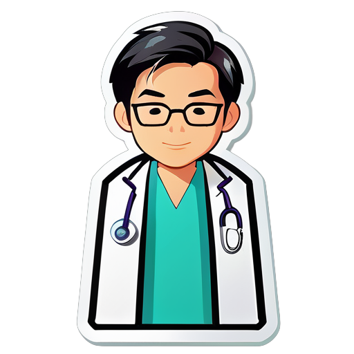 médecin asiatique sticker