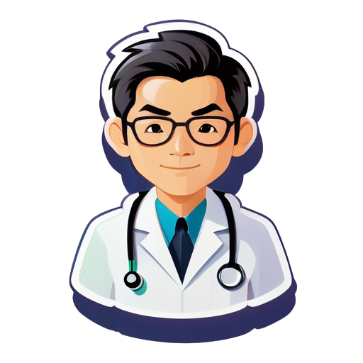 médecin asiatique sticker