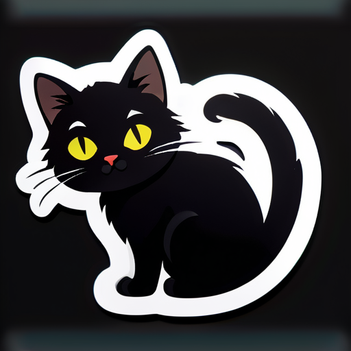 schwarze Katze sticker