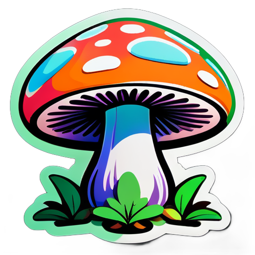 Psycodelic mashroom in forest sticker