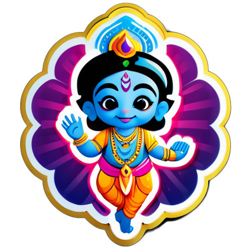 mache Krishna Gott Aufkleber sticker