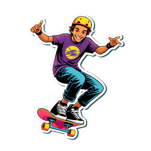 Des Astuces Audacieuses en Skateboard sticker