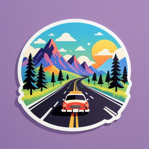 Straßenreise Landschaft sticker