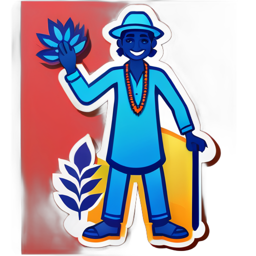 Indian Farmer welcome sticker