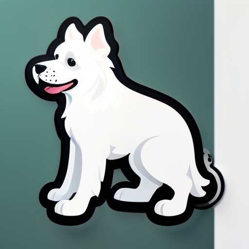 perro blanco sticker