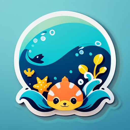 Animaux marins mignons sticker